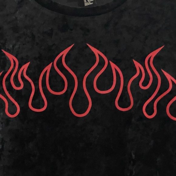 Forever 21 Velvet Flame Longsleeve Crop Top - Picture 6 of 6